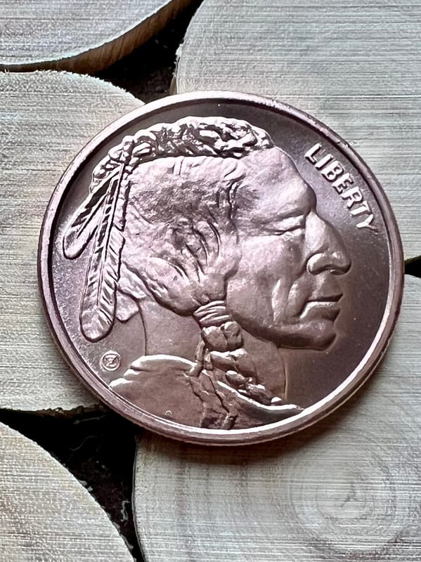 1 oz Copper Round_.999 Fine_ Buffalo Design - Image 1