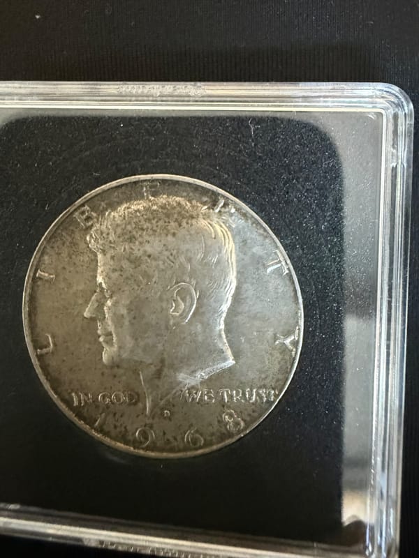 1968-D Kennedy Half Dollar – 40% Silver – Toned - Image 1
