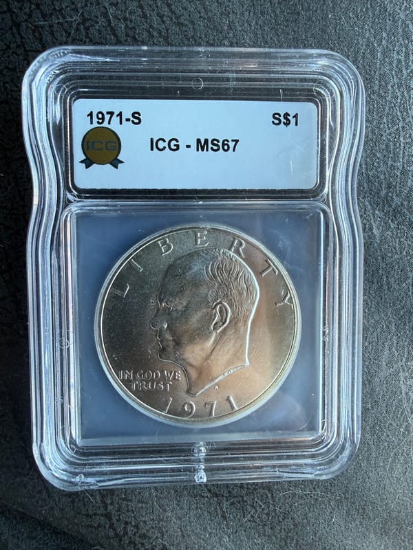 1971-S Eisenhower 40% Silver Dollar ICG MS67 - Image 1