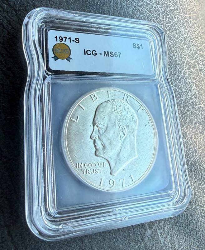 1971-S Eisenhower 40% Silver Dollar ICG MS67 - Image 3