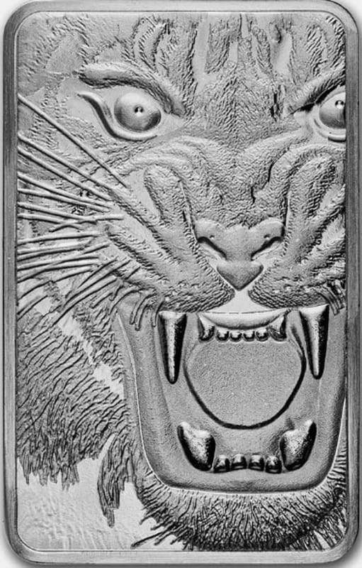 10 oz Silver Bar - MMTC - PAMP Royal Bengal Tiger - Image 1