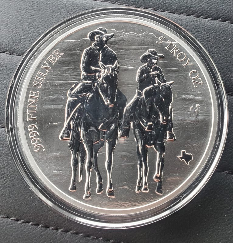 5 oz .9999 silver Texas-Cowboy - Image 2