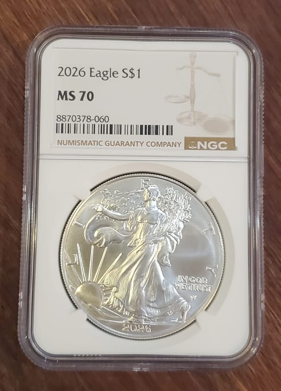 2026 1 oz Silver American Eagle Coin, NGC MS-70 - Image 1