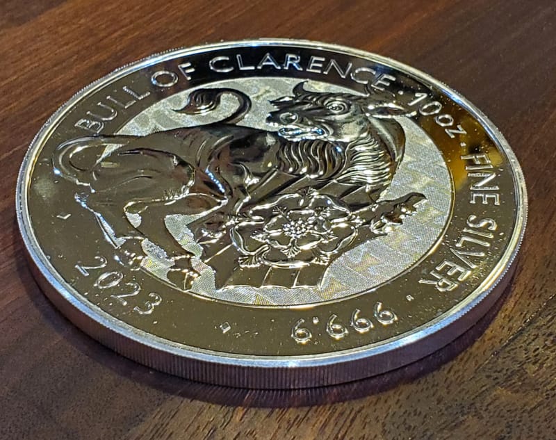 2023 QB 10 oz Silver Bull of Clarence BU - Image 3