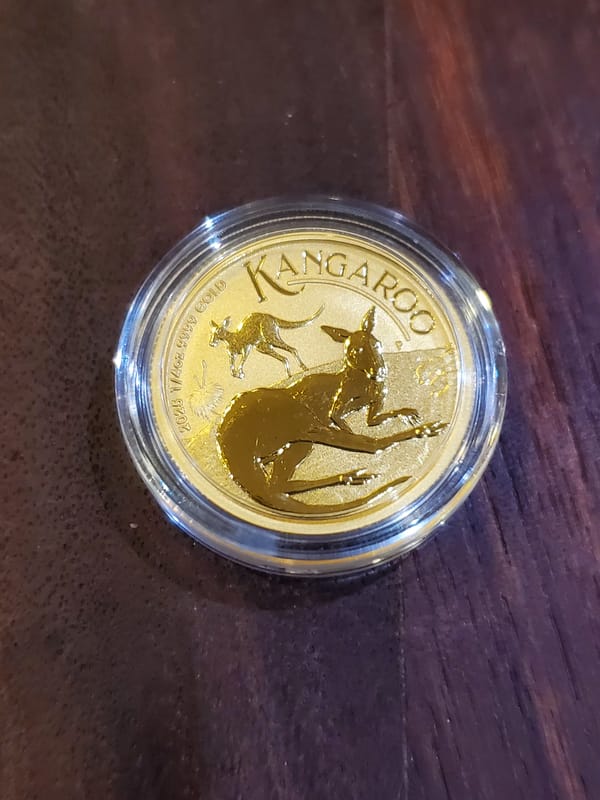 BU 2025 1/4 oz Gold Kangaroo In Capsule - Image 2