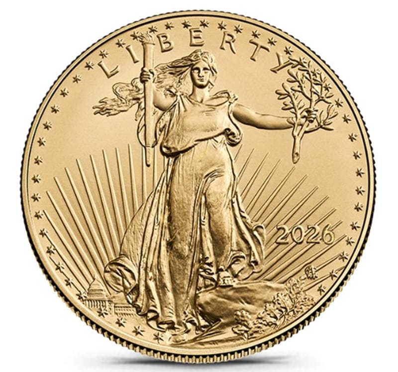 BU 2026 1/10th oz American Gold Eagle - Image 1
