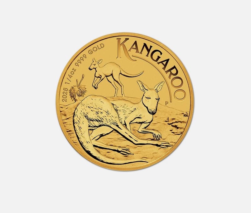 BU 2025 1/4 oz Gold Kangaroo In Capsule - Image 1