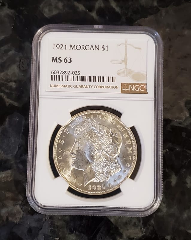 1921 MS-63 Morgan Silver Dollar NGC - Image 1