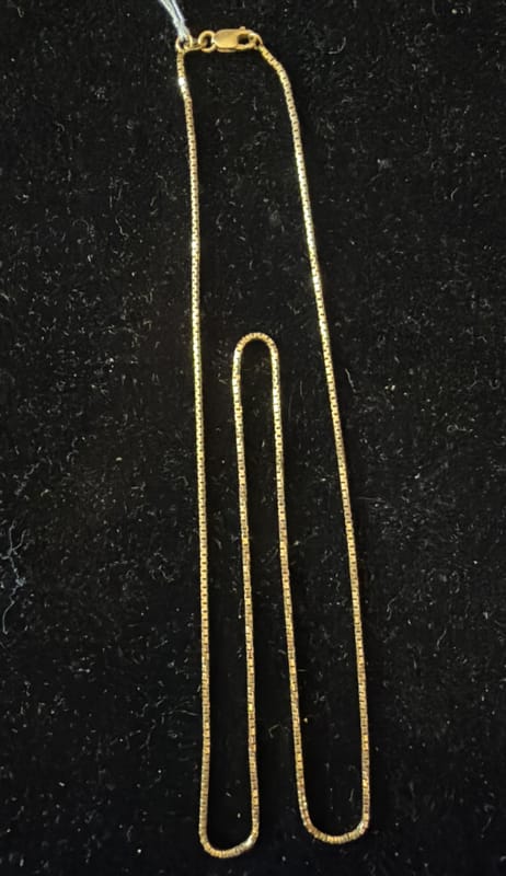 14k Gold Box Necklace - Image 2