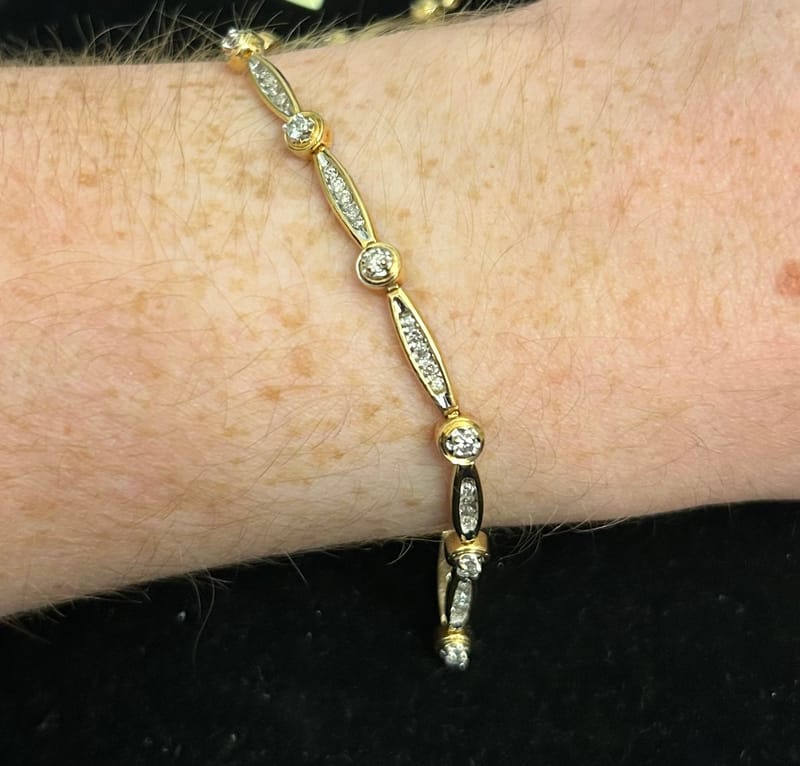 14k Gold Diamond Bracelet - Image 1