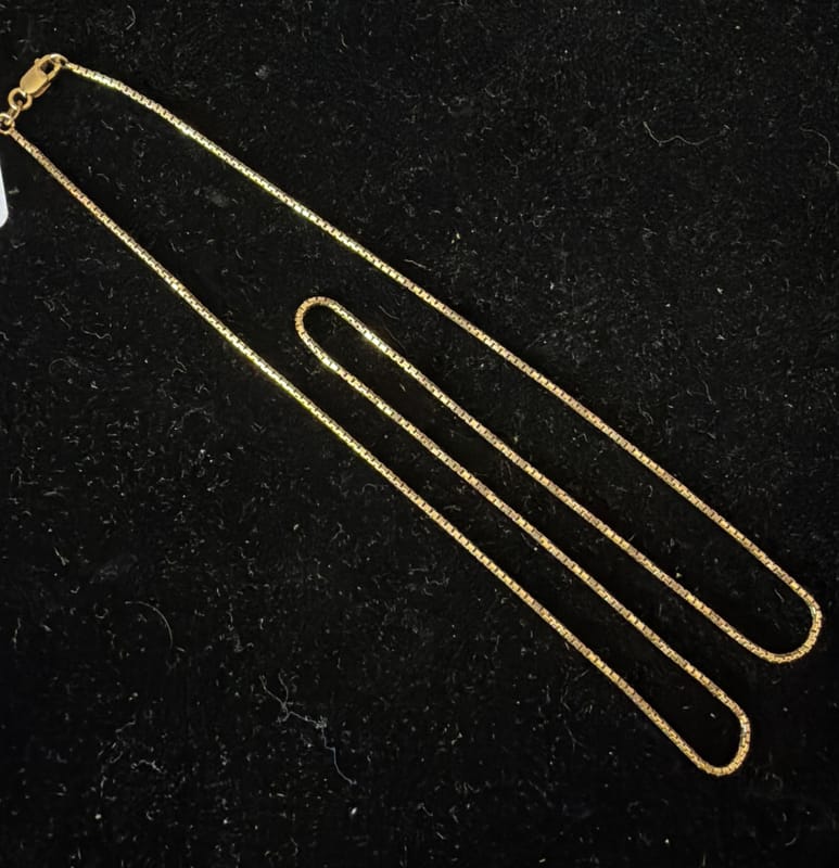 14k Gold Box Necklace - Image 1