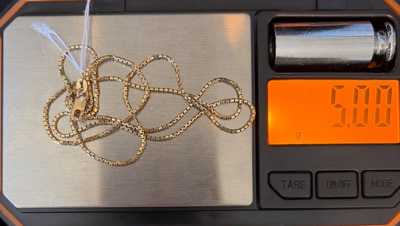 14k Gold Box Necklace - Image 3