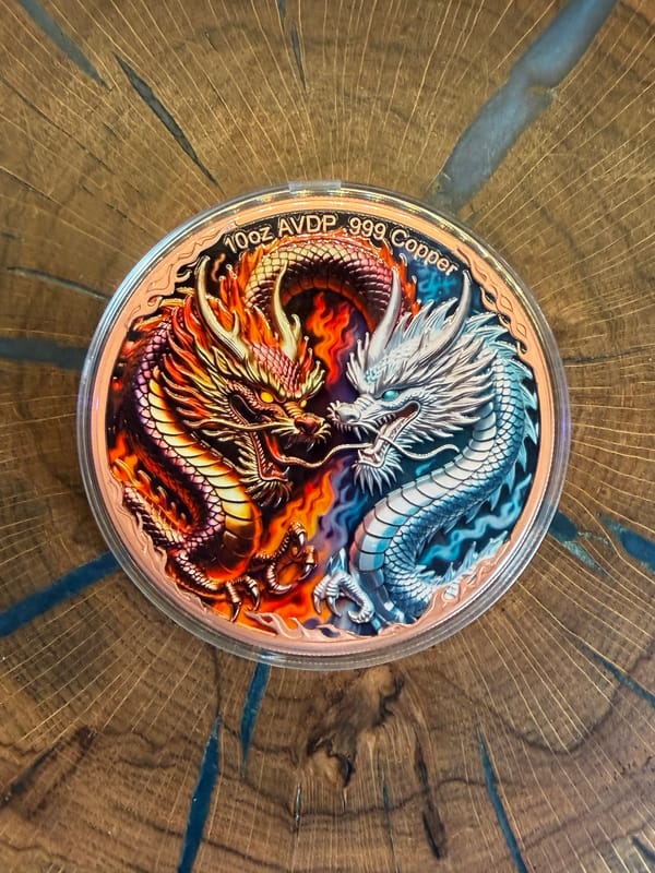 10-oz copper Dragon Round - Image 1