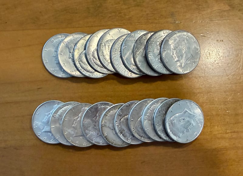 90% silver Kennedy halves - Image 1