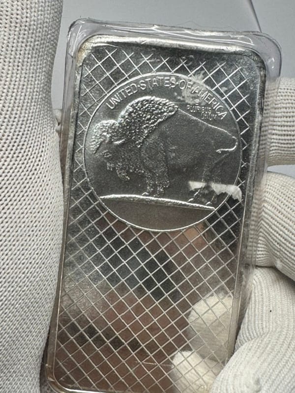 10 oz .999 Fine Silver Buffalo Bar in package - Image 6