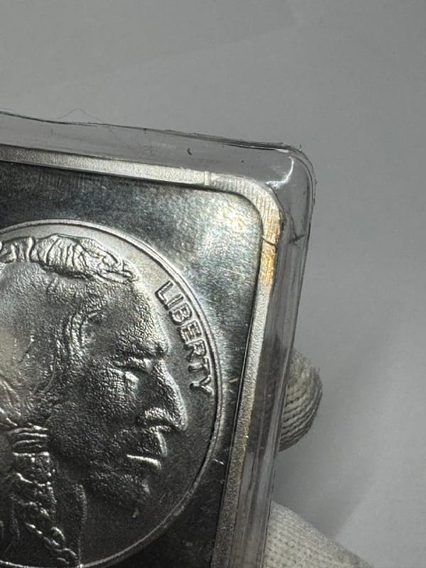 10 oz .999 Fine Silver Buffalo Bar in package - Image 3