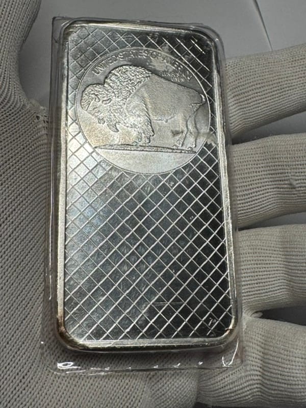 10 oz .999 Fine Silver Buffalo Bar in package - Image 4