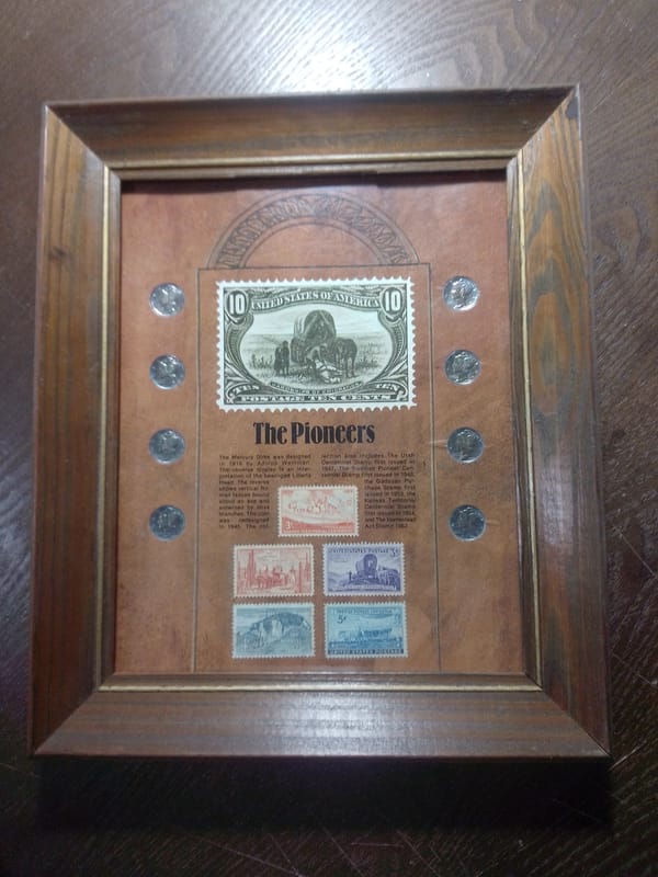 The Pioneers Mercury Dime Coins/Stamps Set free shipping - Image 1
