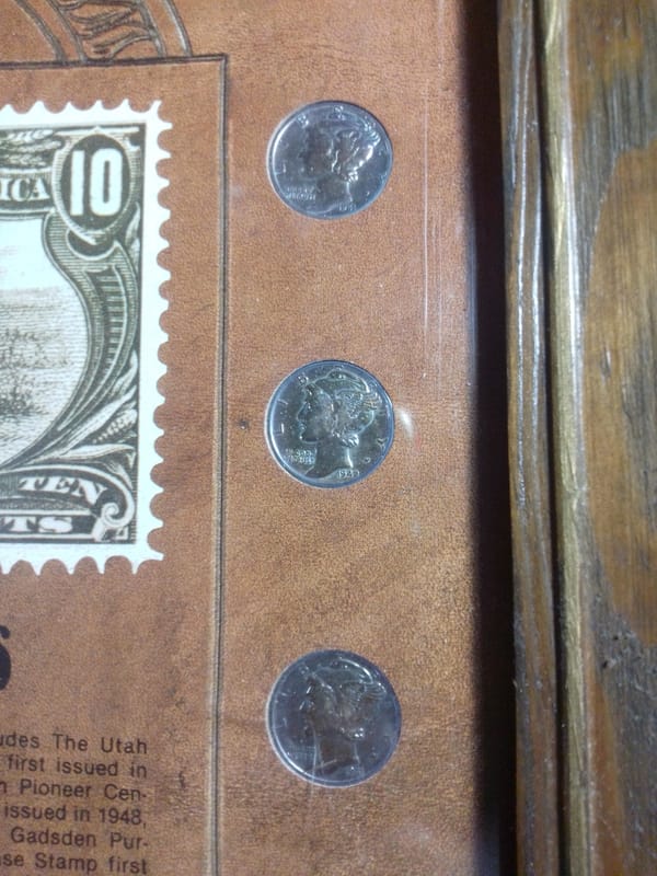 The Pioneers Mercury Dime Coins/Stamps Set free shipping - Image 3