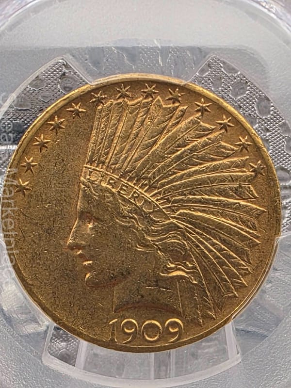 1909 $10 Indian Head Gold Eagle PCGS XF45 – Certified U.S. Gold Coin - Image 3