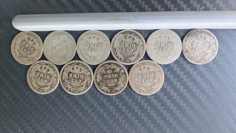 Lot of 10 Barber Dimes - Image 4