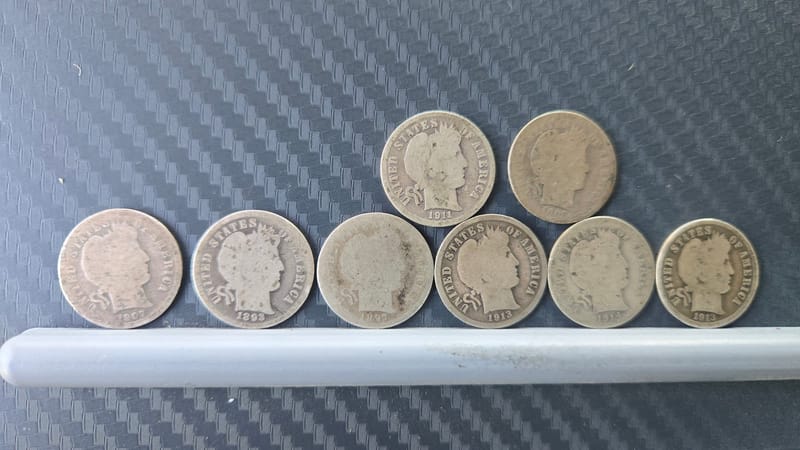 Lot of 8 Barber Dimes - Image 1
