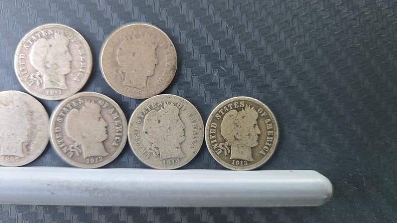 Lot of 8 Barber Dimes - Image 2