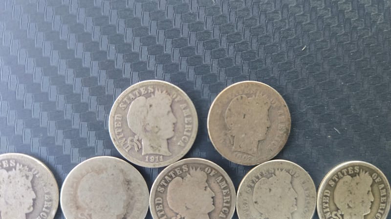 Lot of 8 Barber Dimes - Image 3