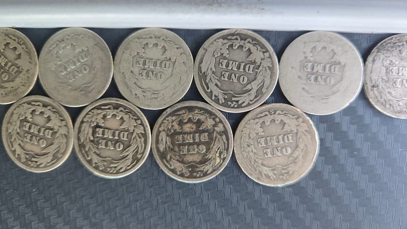 Lot of 10 Barber Dimes - Image 6