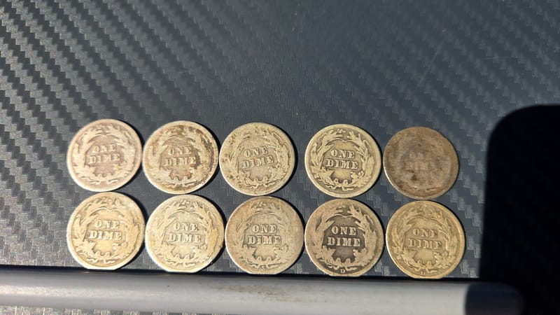 Lot Of 10 Barber Dimes - Image 4