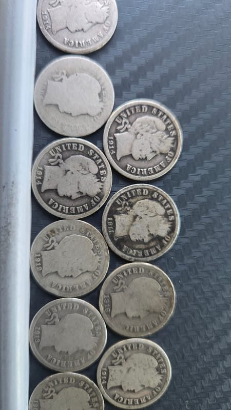 Lot of 10 Barber Dimes - Image 2