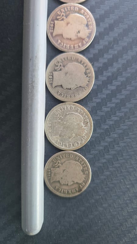 Lot of 6 U.S Barber Dimes - Image 2