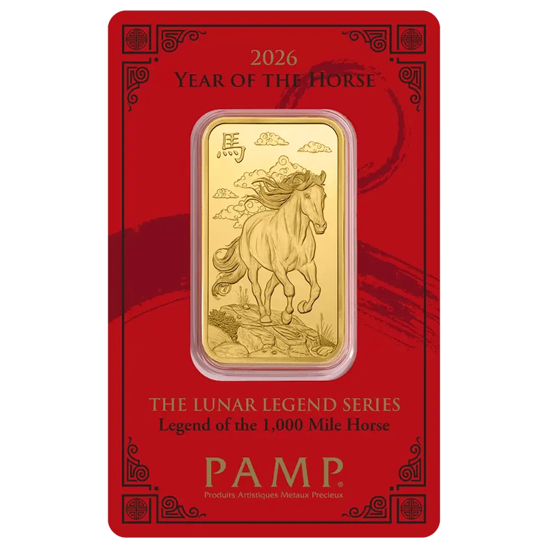 NEW NEW Exquisite 1 gram Gold Bar PAMP Lunar Series Horse - Image 1