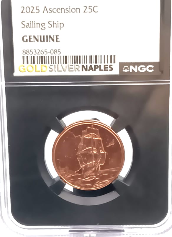 2025 Ascension 25C Sailing Ship 1/4 oz .999 Copper - Image 1