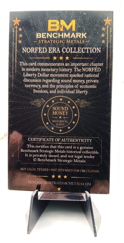 NORFED Era 1 Grain .999 Fine Silver Bar "Liberty"  - Image 2