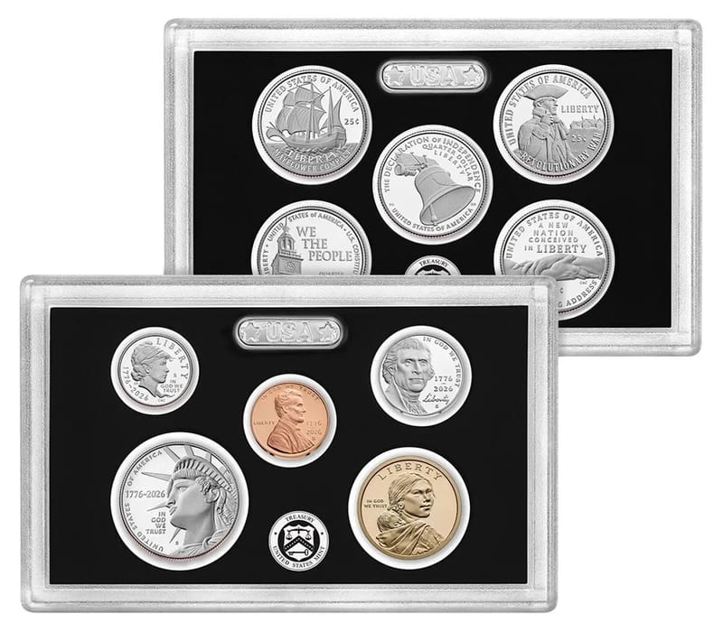 1976 & 2026 US Mint Silver Proof Set  Dual-Date OG - Image 5
