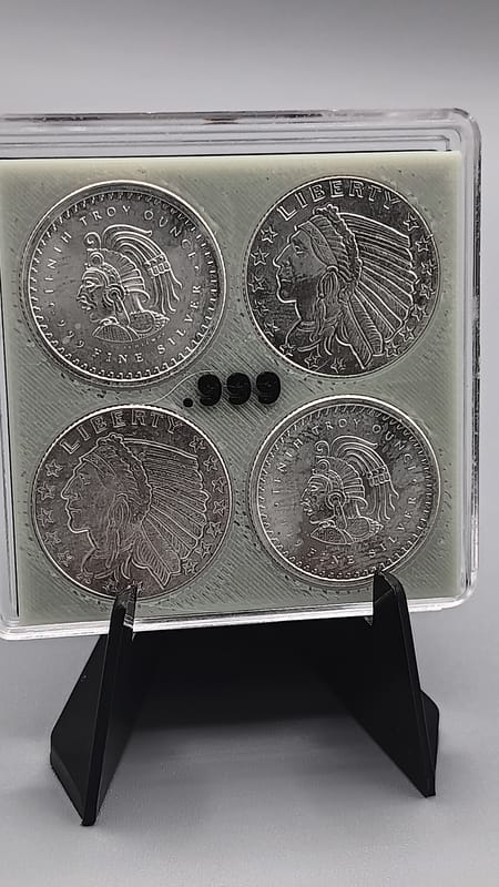 4 Mixed 1/10 oz .999 Silver Rounds in Case - Image 3
