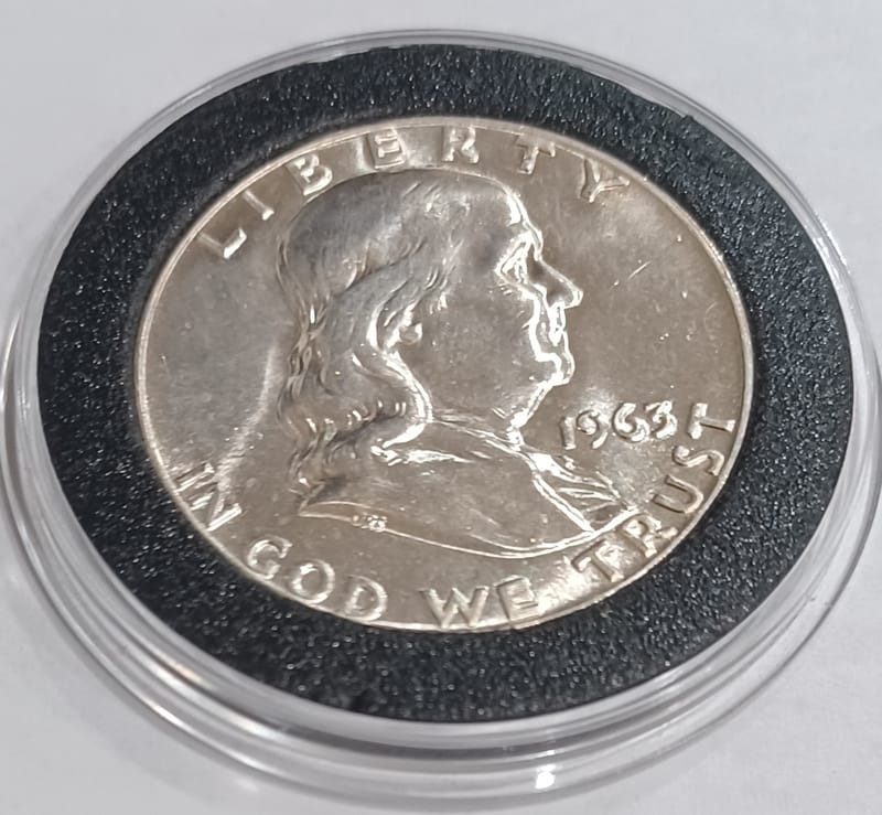 1963-D Franklin Half Dollar US 90% Silver Coin - Image 5