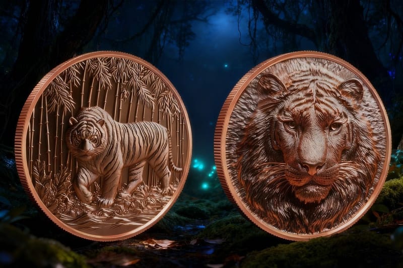 2025 High Relief PROOF Tiger 5 oz Copper Round - Image 5