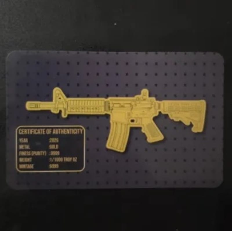 COMING SOON 2026 AR-15 Shaped 1/1000 oz Gold .9999 - Image 3