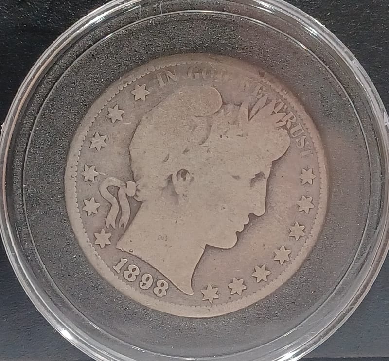 1898-S Barber Half Dollar 90% Silver US Coin - Image 5