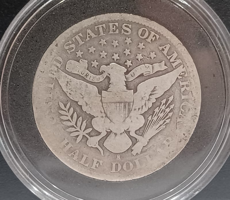 1898-S Barber Half Dollar 90% Silver US Coin - Image 6