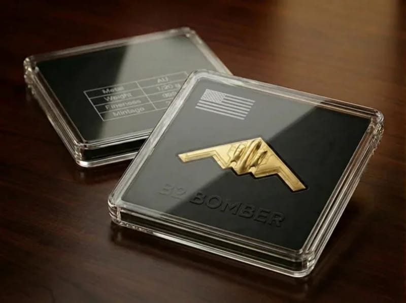2026 B2 Stealth Bomber 1/20 Gram Gold .999 Shaped - Image 2