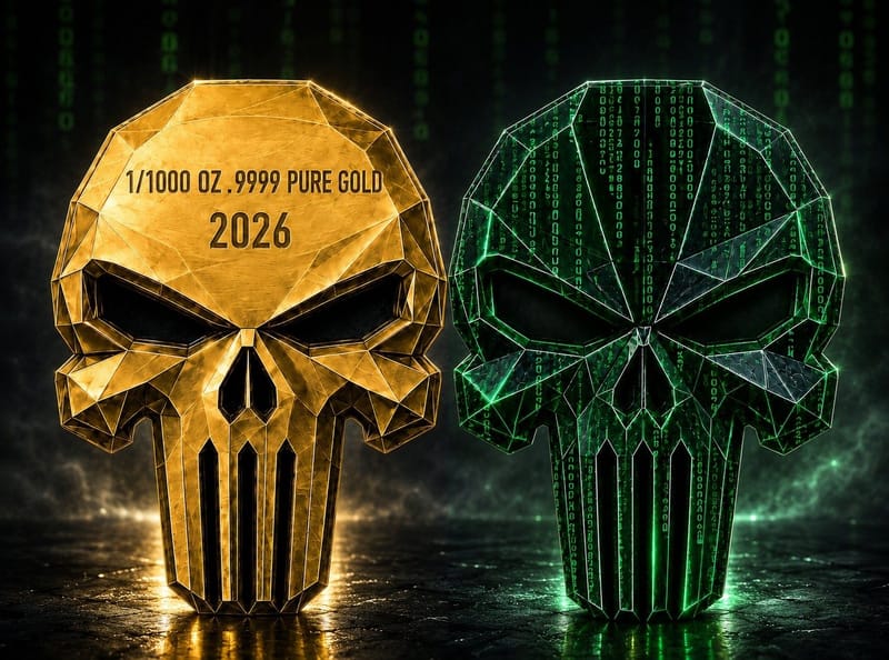 2026 Jumbo Matrix Skull 1/1000 oz Gold .9999 Pure - Image 3