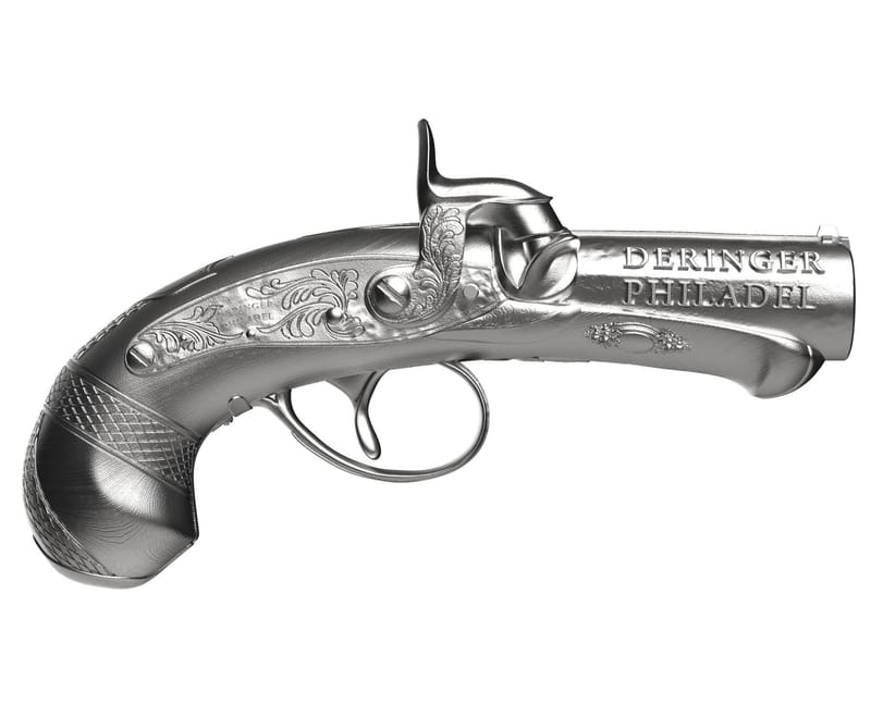 COMING SOON! 2026 Deringer Gun 1 oz Silver Antique - Image 2