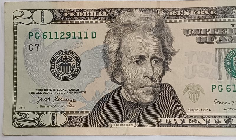 2017A US $20 Bill Currency PG61129111D Chicago - Image 3