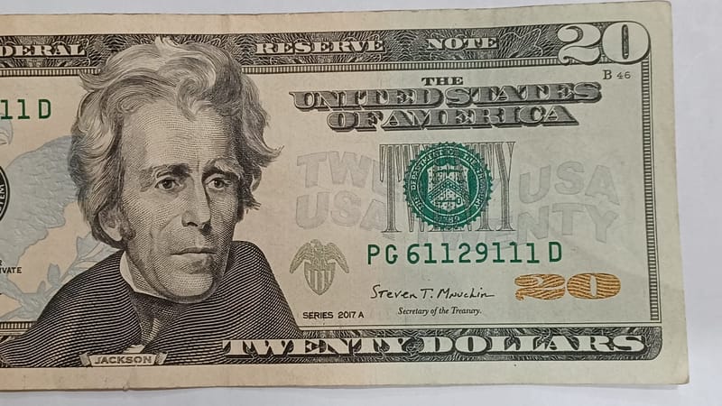 2017A US $20 Bill Currency PG61129111D Chicago - Image 4