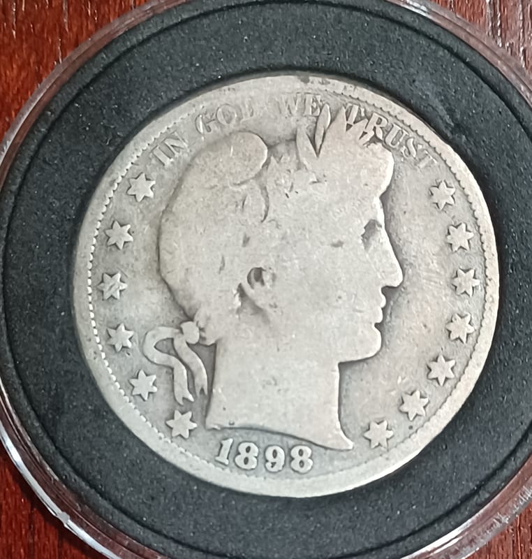 1898-S Barber Half Dollar 90% Silver US Coin - Image 1