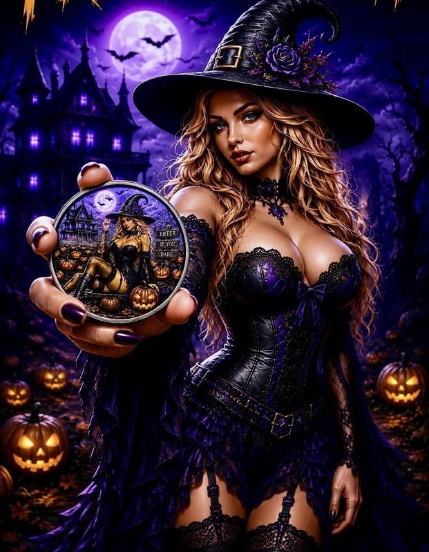 2026 Night Shade Witch 1 oz Copper Round  - Image 3