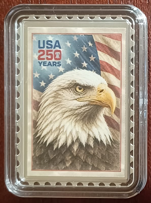 2026 USA 250 Bald Eagle "Stamp" 1/10 oz Silver Bar - Image 4
